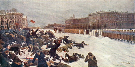 Shooting workers near the Winter Palace January 9, 1905 (Расстрел на Дворцовой площади 9 января 1905 года ) by Ivan Vladimirov